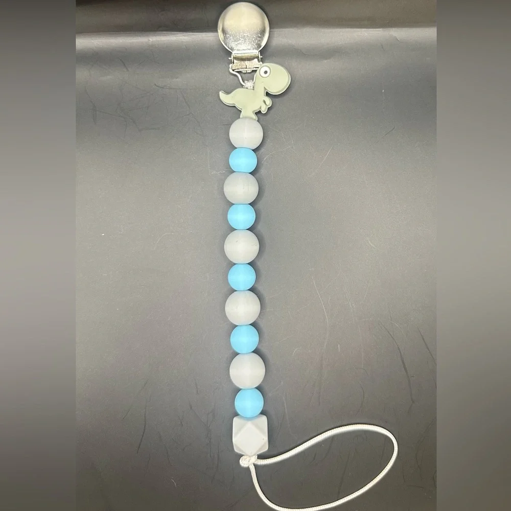 Dinosaur silicone Pacifier Clips - qty 1